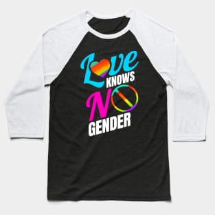 LGBTQ Love Knows No Gender Pride Month Baseball T-Shirt